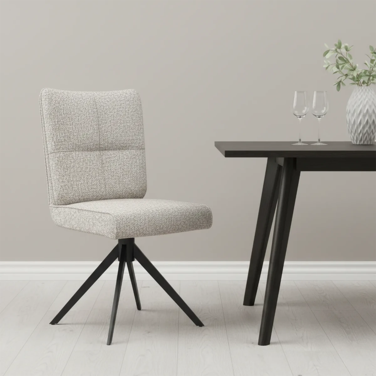 Modern Stylish Swivel Fabric dining chairs