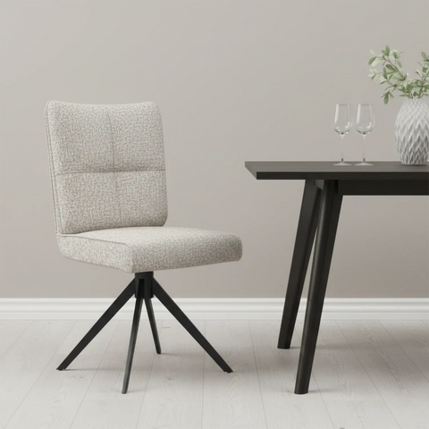 Modern Stylish Swivel Fabric dining chairs