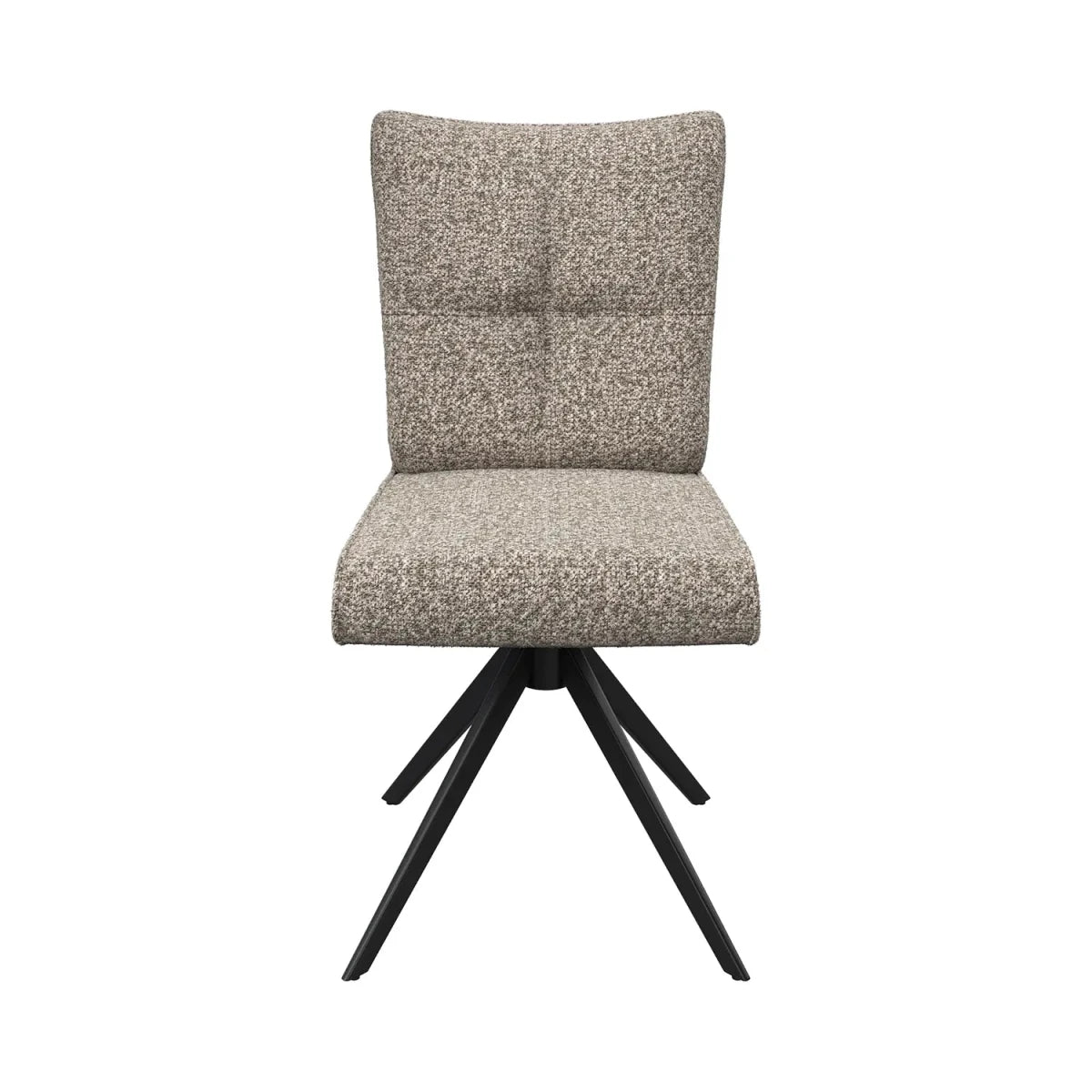 Modern and Luxurious Umbria Oatmeal Fabric Swivel Armless Dining Chairs