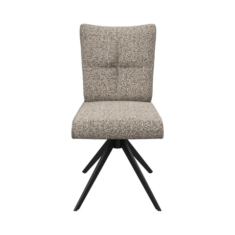 Modern and Luxurious Umbria Oatmeal Fabric Swivel Armless Dining Chairs