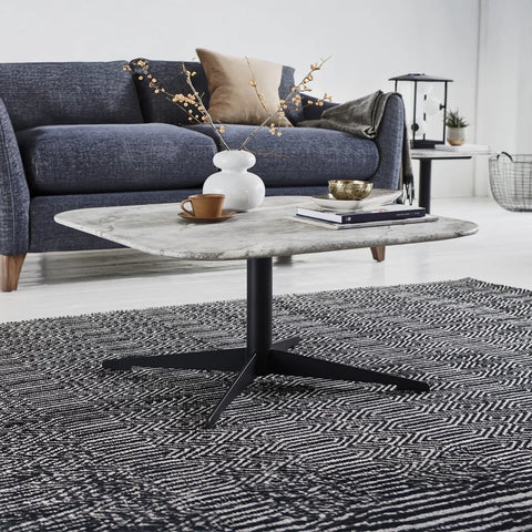 Aria Grey Marble Effect Coffee Table styled in a room