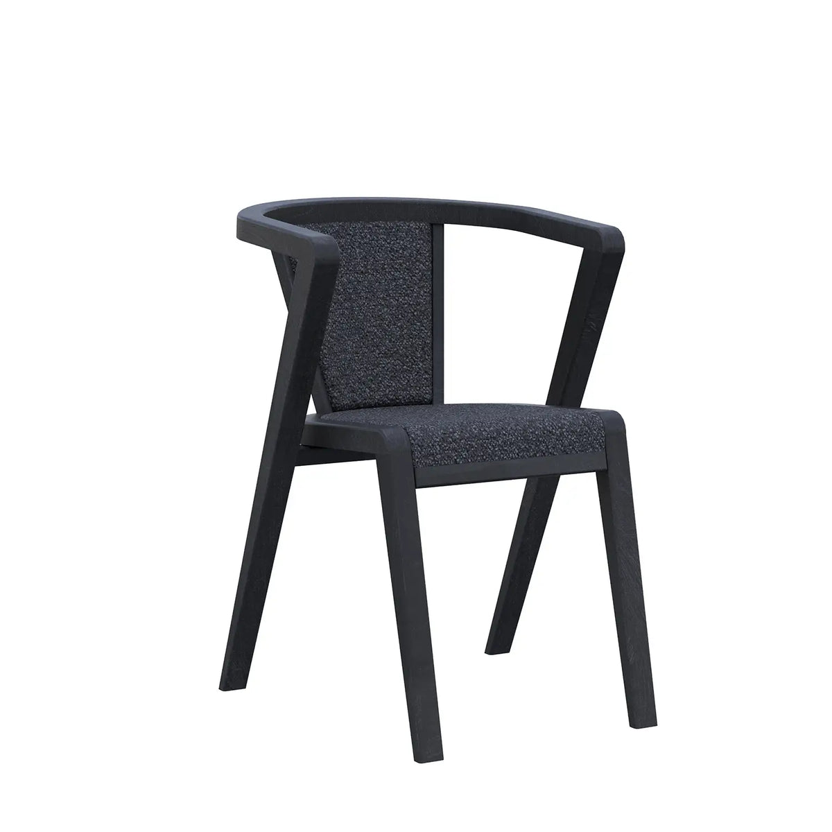 Prime Black Oak Wood and Fabric Dining Chairs – Set of 4 - Pendle Village Furniture