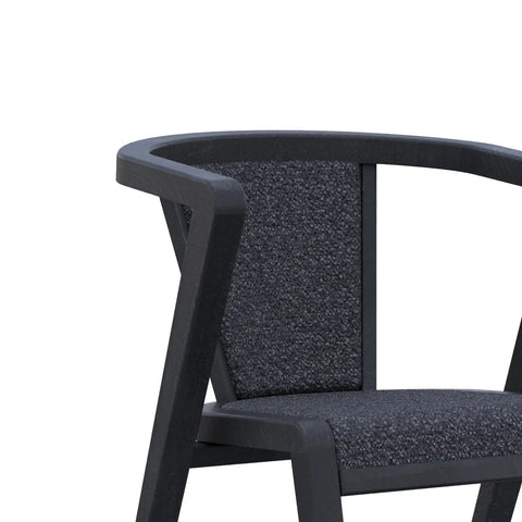 Prime Black Oak Wood and Fabric Dining Chairs – Set of 4 - Pendle Village Furniture