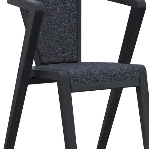 Prime Black Oak Wood and Fabric Dining Chairs – Set of 4 - Pendle Village Furniture