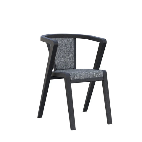 Prime Black Oak Wood and Fabric Dining Chairs – Set of 4 - Pendle Village Furniture