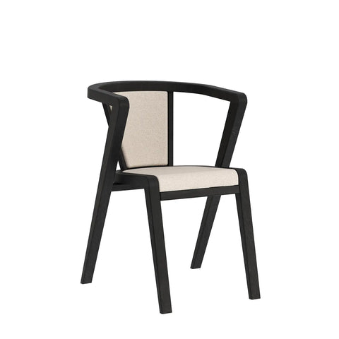 Prime Black Oak Wood and Fabric Dining Chairs – Set of 4 - Pendle Village Furniture