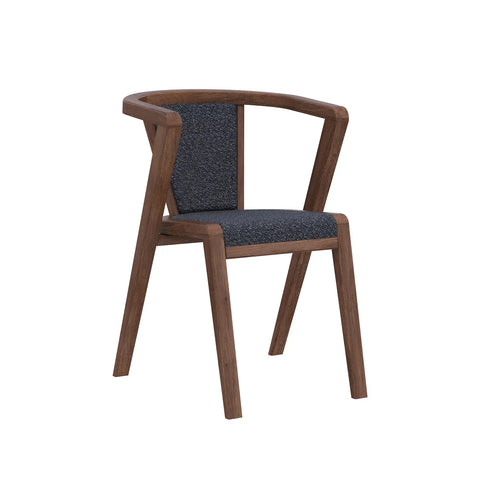 Prime Smoked Oak Wood and Fabric Dining Chairs – Set of 4 - Pendle Village Furniture