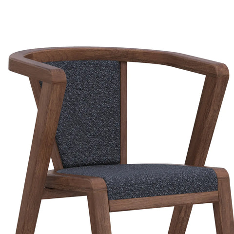 Prime Smoked Oak Wood and Fabric Dining Chairs – Set of 4 - Pendle Village Furniture