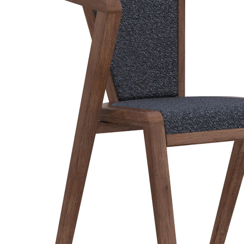 Prime Smoked Oak Wood and Fabric Dining Chairs – Set of 4 - Pendle Village Furniture