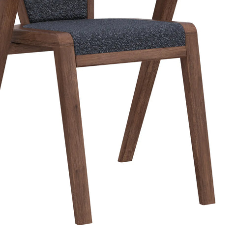 Prime Smoked Oak Wood and Fabric Dining Chairs – Set of 4 - Pendle Village Furniture
