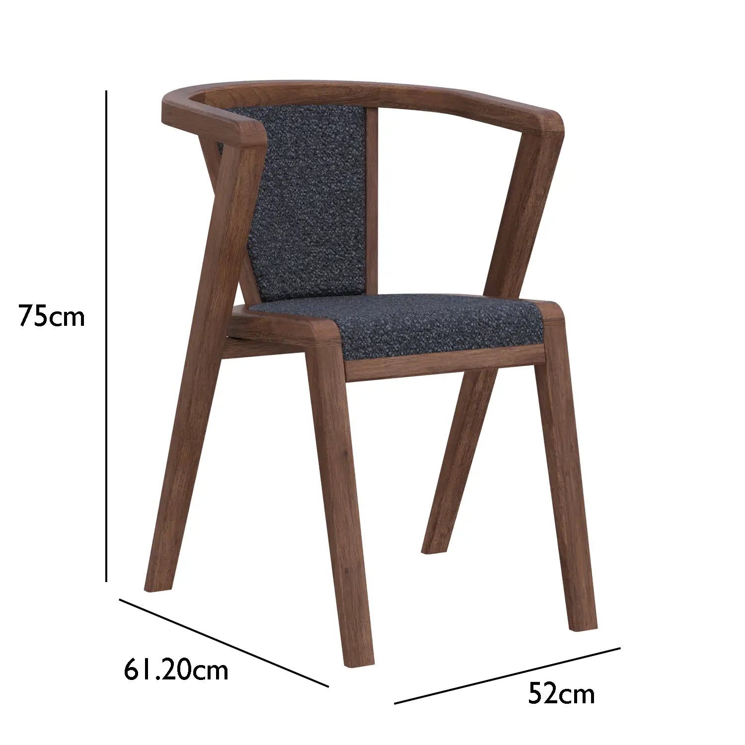 Prime Smoked Oak Wood and Fabric Dining Chairs – Set of 4 - Pendle Village Furniture