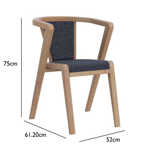 Prime White Oak Wood and Fabric Dining Chairs – Set of 4 - Pendle Village Furniture