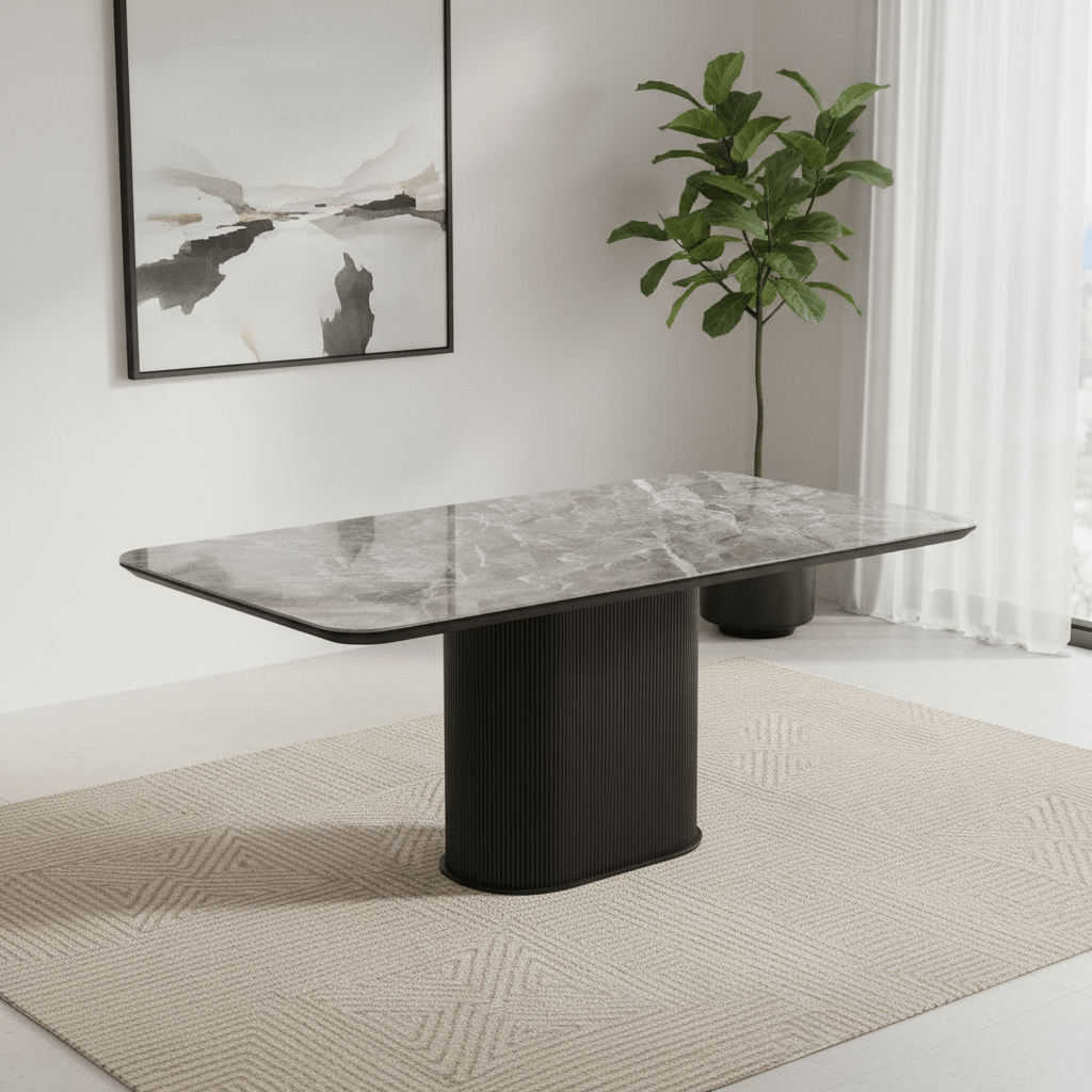 Blakely High Gloss Light Grey Marble Effect Ceramic Coffee Table