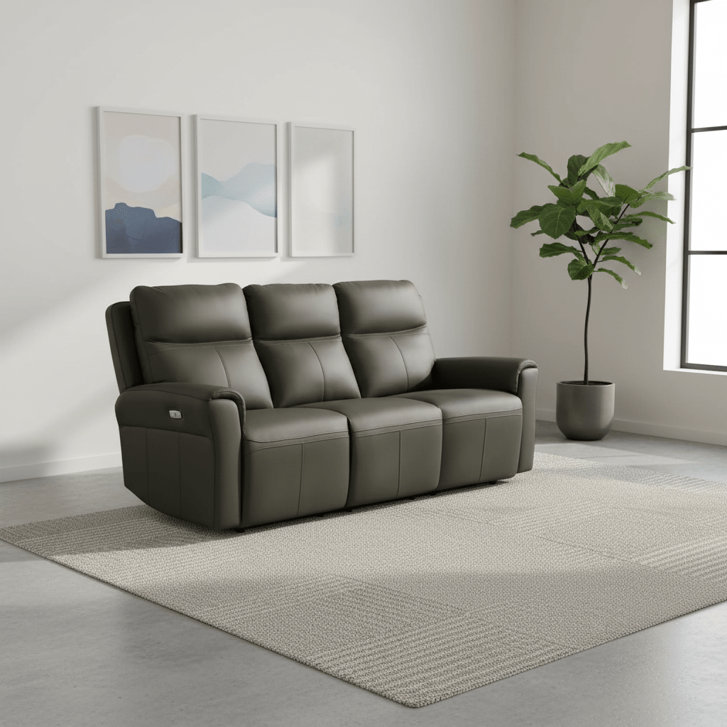 Dylan Grey 3 Seater Power Recliner Sofa