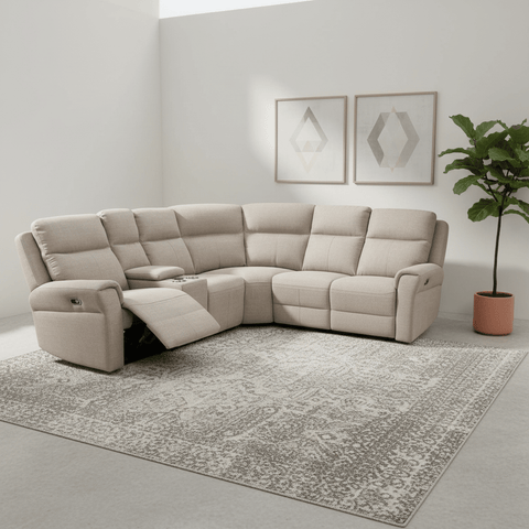 Dylan Fabric Corner Modular Power Recliner Sofa With Console