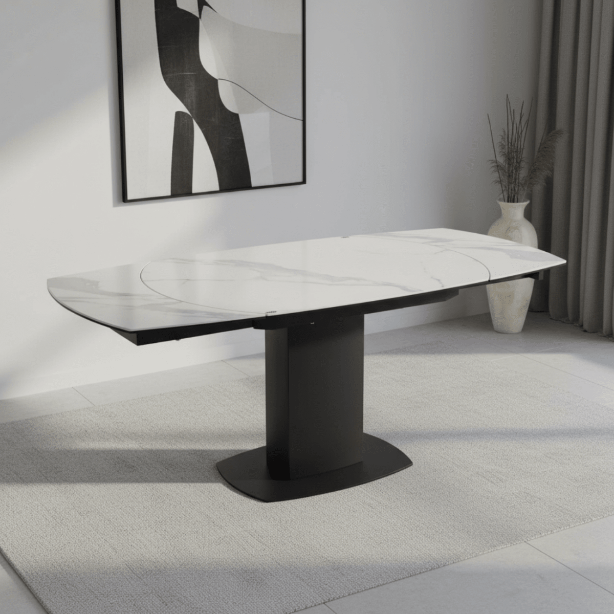 Ramada Swivel Extension Dining Table with White Ceramic Top