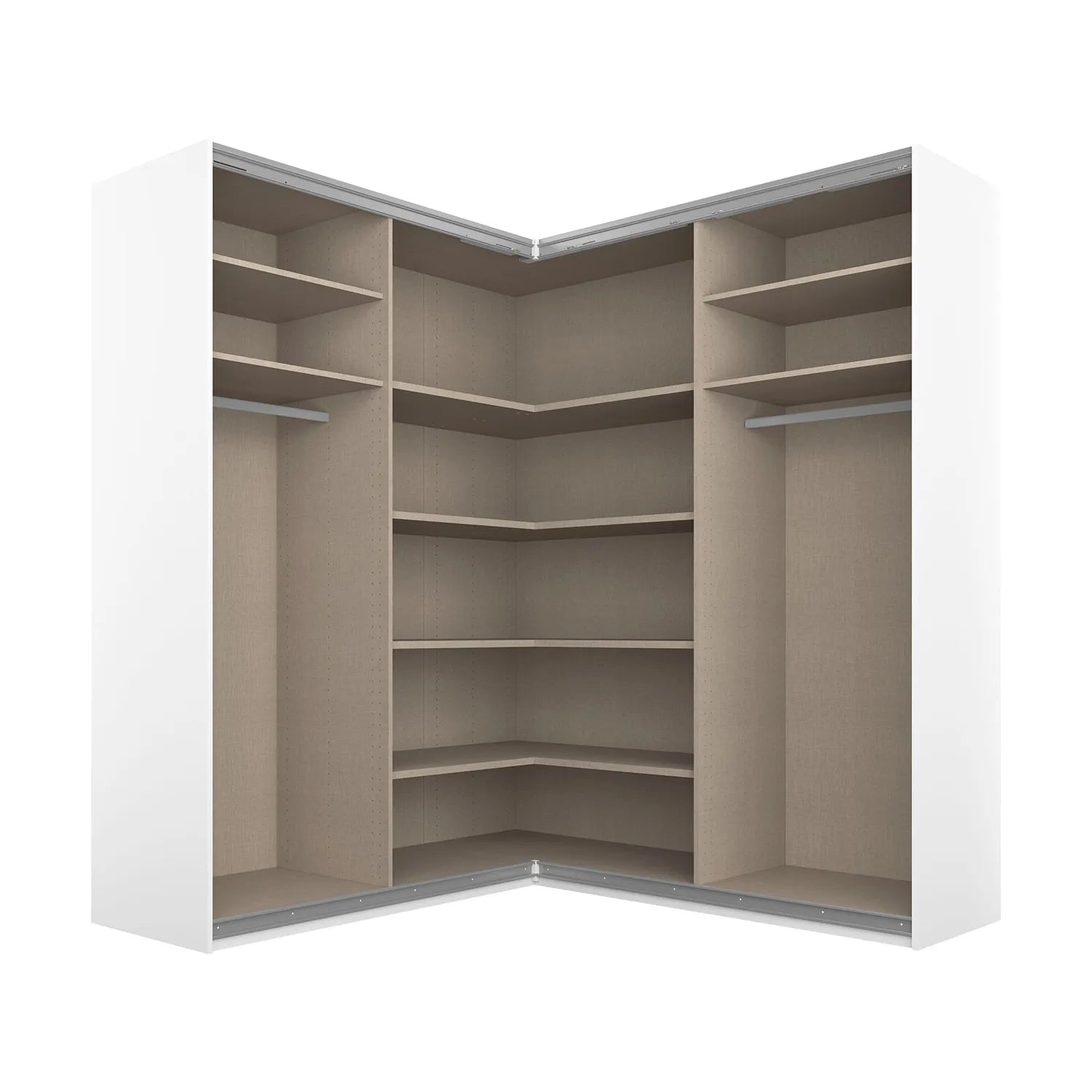 Rauch Lema 4 Door Sliding Corner Wardrobe in White High Gloss - Carcase