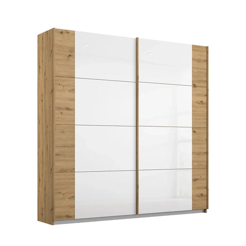 Rauch Artemis Artisan Oak 2 Sliding Door Glass Wardrobe