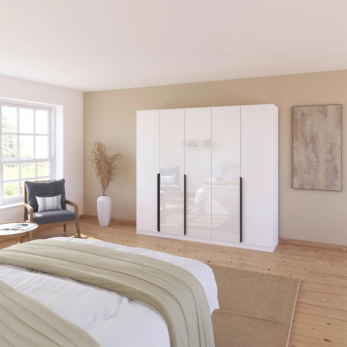 Artemis 5 Door Hinged Wardrobe - 226cm - Pendle Village Furniture