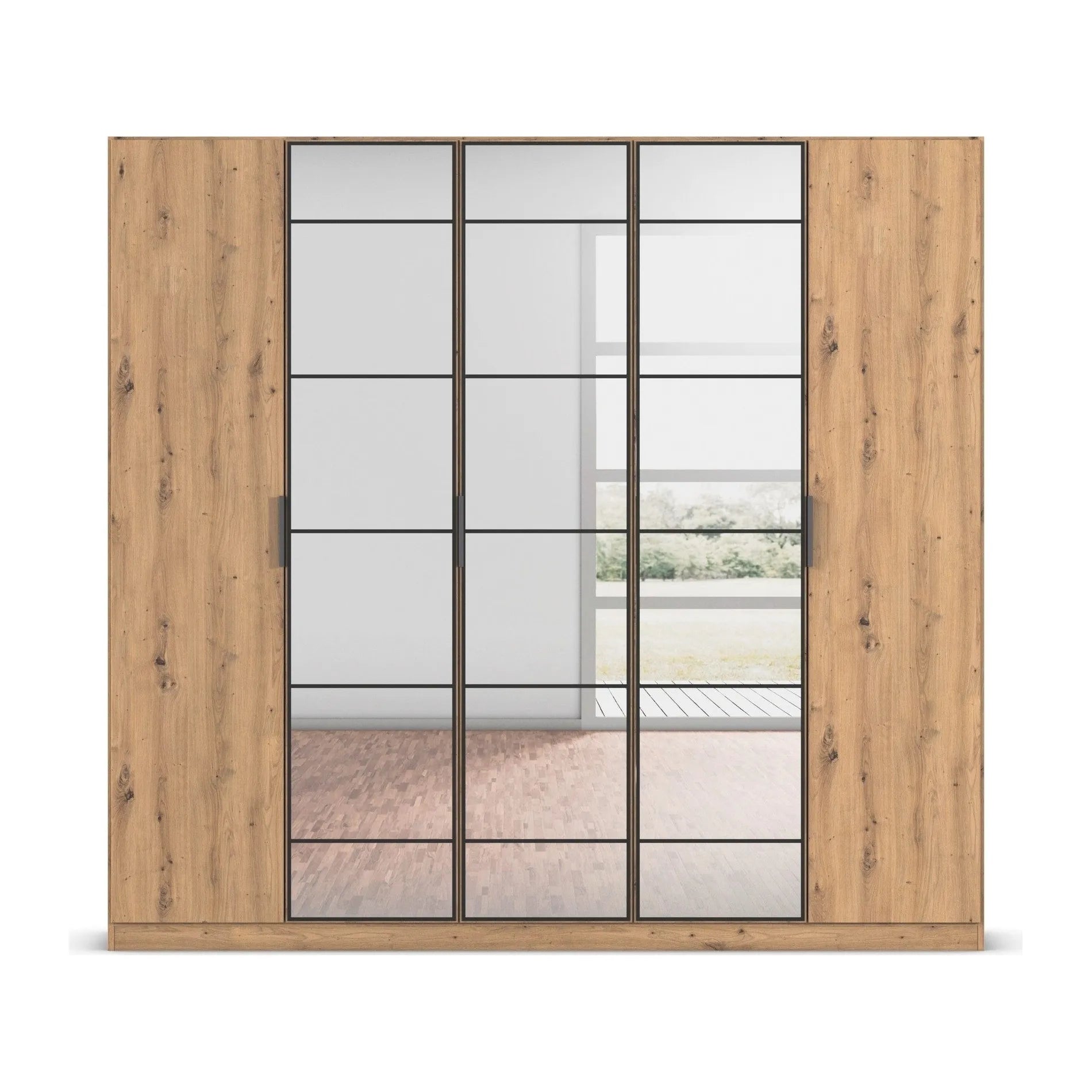 Ashworth Artisan Oak 226cm 5 Door Hinged Wardrobe - Pendle Village Furniture