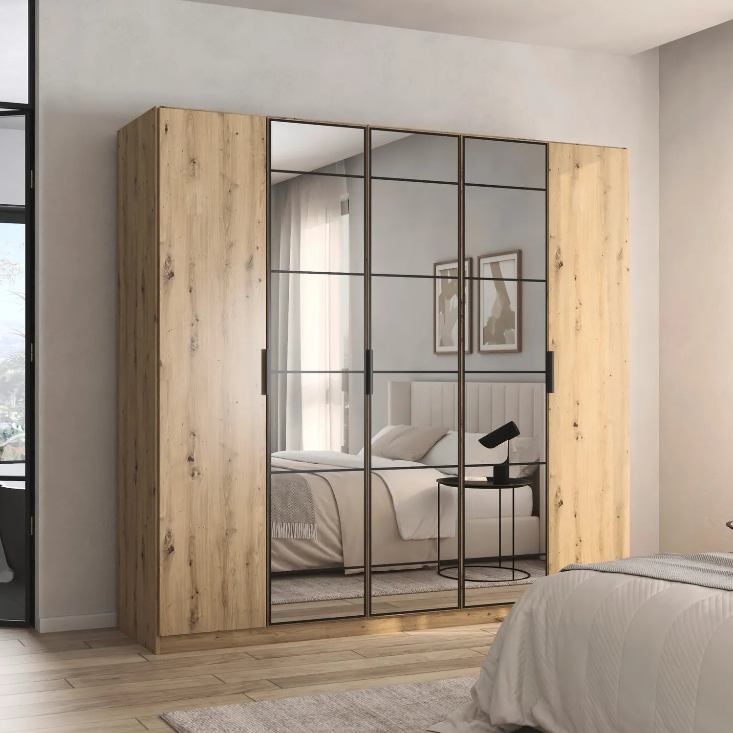 Ashworth Artisan Oak 226cm 5 Door Hinged Wardrobe - Pendle Village Furniture