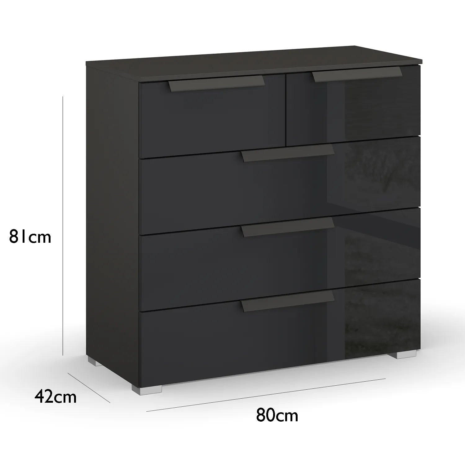 Rauch Perth 5 Drawer Basalt Glass Chest