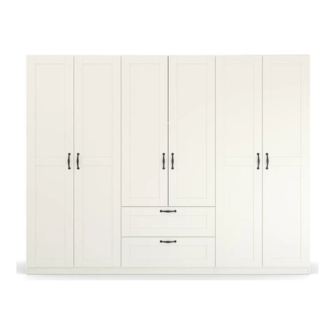 Rauch Cottage 271cm Wide 6 Door Wardrobe with Drawers - Pendle Village Furniture