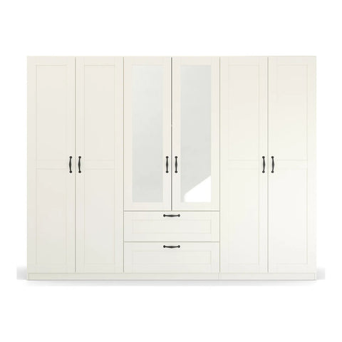 Rauch Cottage 271cm Wide 6 Door Wardrobe with Drawers - Pendle Village Furniture