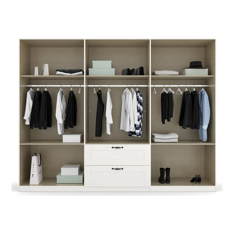 Rauch Cottage 271cm Wide 6 Door Wardrobe with Drawers - Pendle Village Furniture