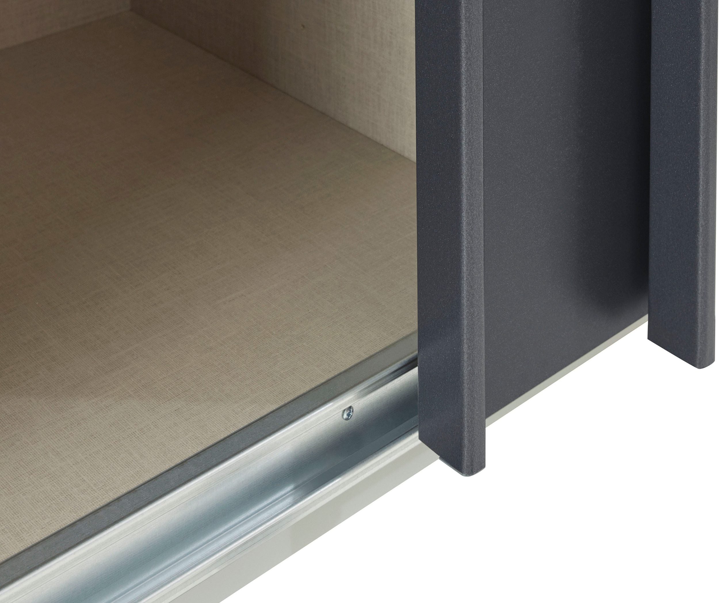 Rauch Forms Basalt Glass 2 Door Slider Wardrobe - Free Assembly