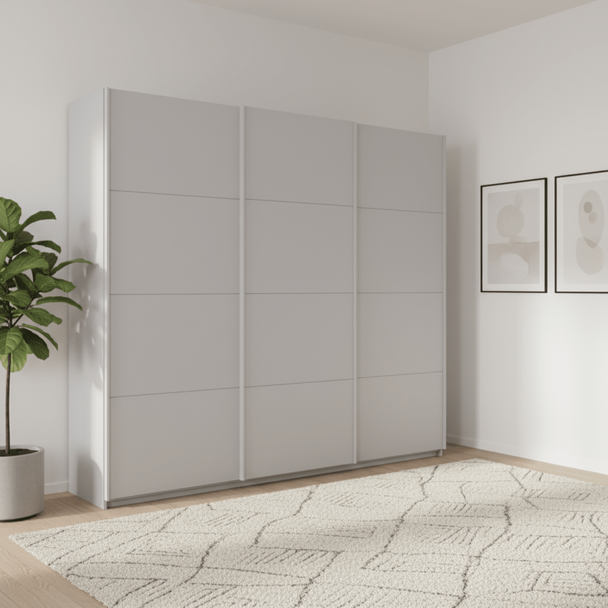Forms Decor Silk Grey 3 Door Sliding Wardrobe - Pendle Village Furniture