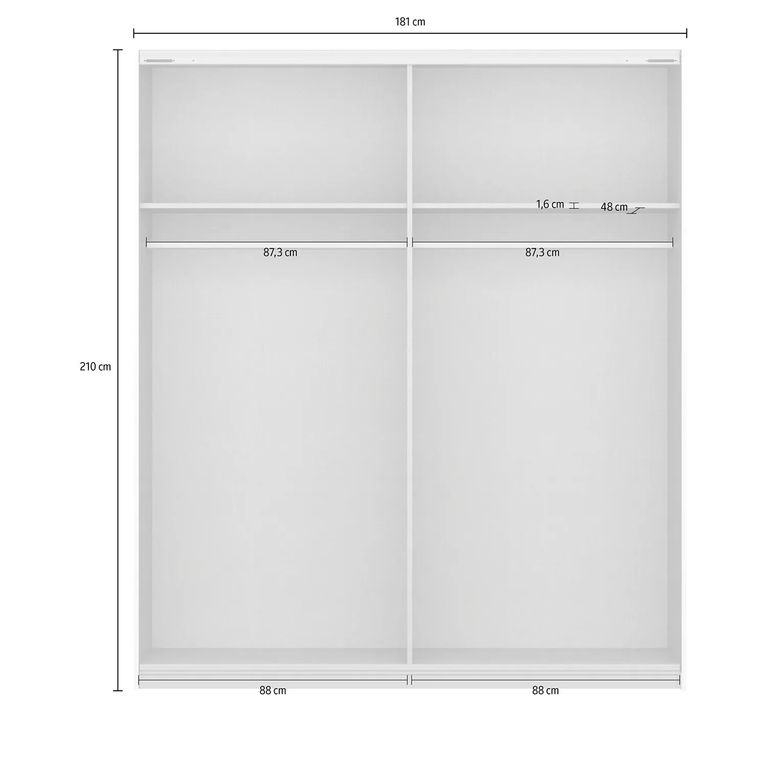 Mali 181cm Graphite & Mirror Sliding Door Wardrobe