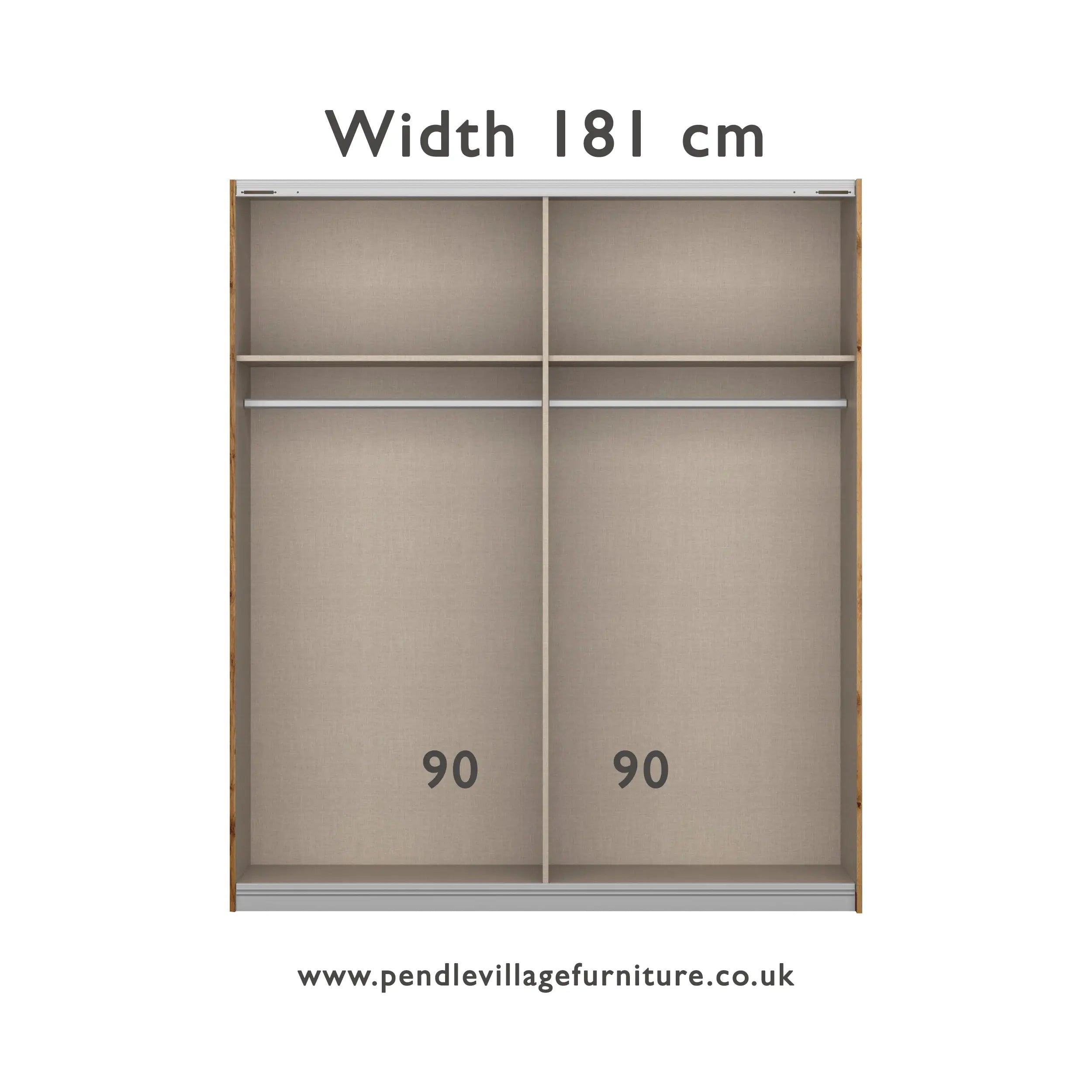 Mali Artisan Oak and Mirror Sliding Door Wardrobe