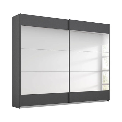 Mali Graphite & Mirror Sliding Door Wardrobe - Pendle Village Furniture