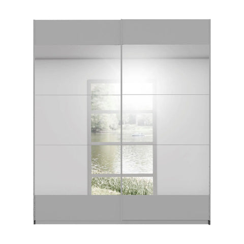 Mali Silk Grey & Mirror Sliding Door Wardrobe - Pendle Village Furniture
