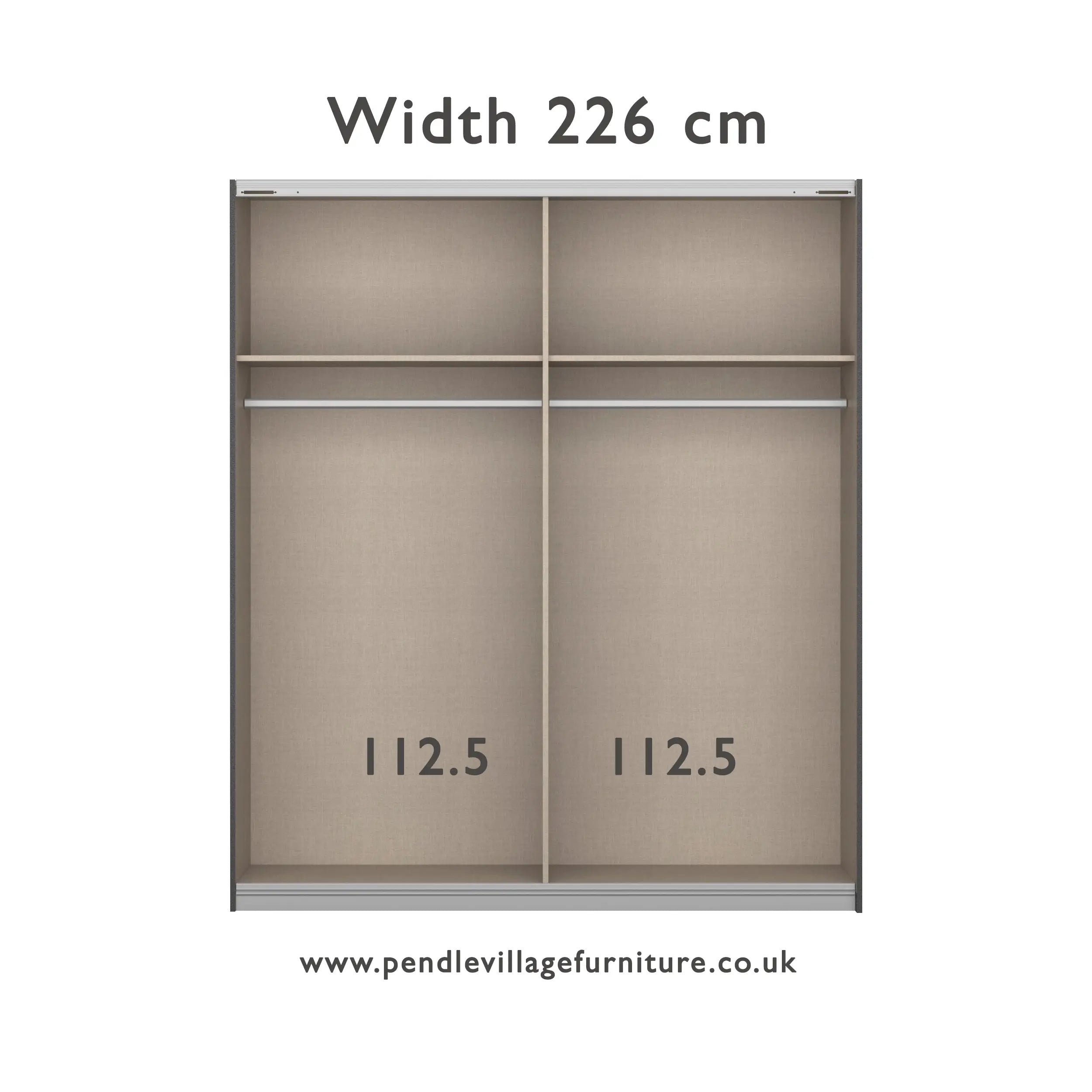 Mali Silk Grey & Mirror Sliding Door Wardrobe - Pendle Village Furniture