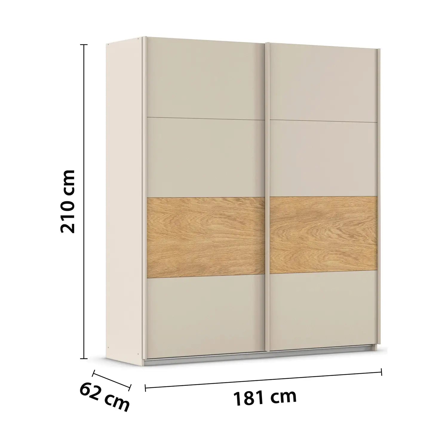 Rauch Marburg Champagne Sliding Door Wardrobe - Pendle Village Furniture