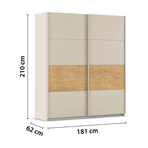 Rauch Marburg Champagne Sliding Door Wardrobe - Pendle Village Furniture