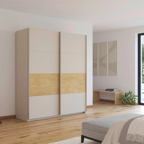 Rauch Marburg Champagne Sliding Door Wardrobe - Pendle Village Furniture