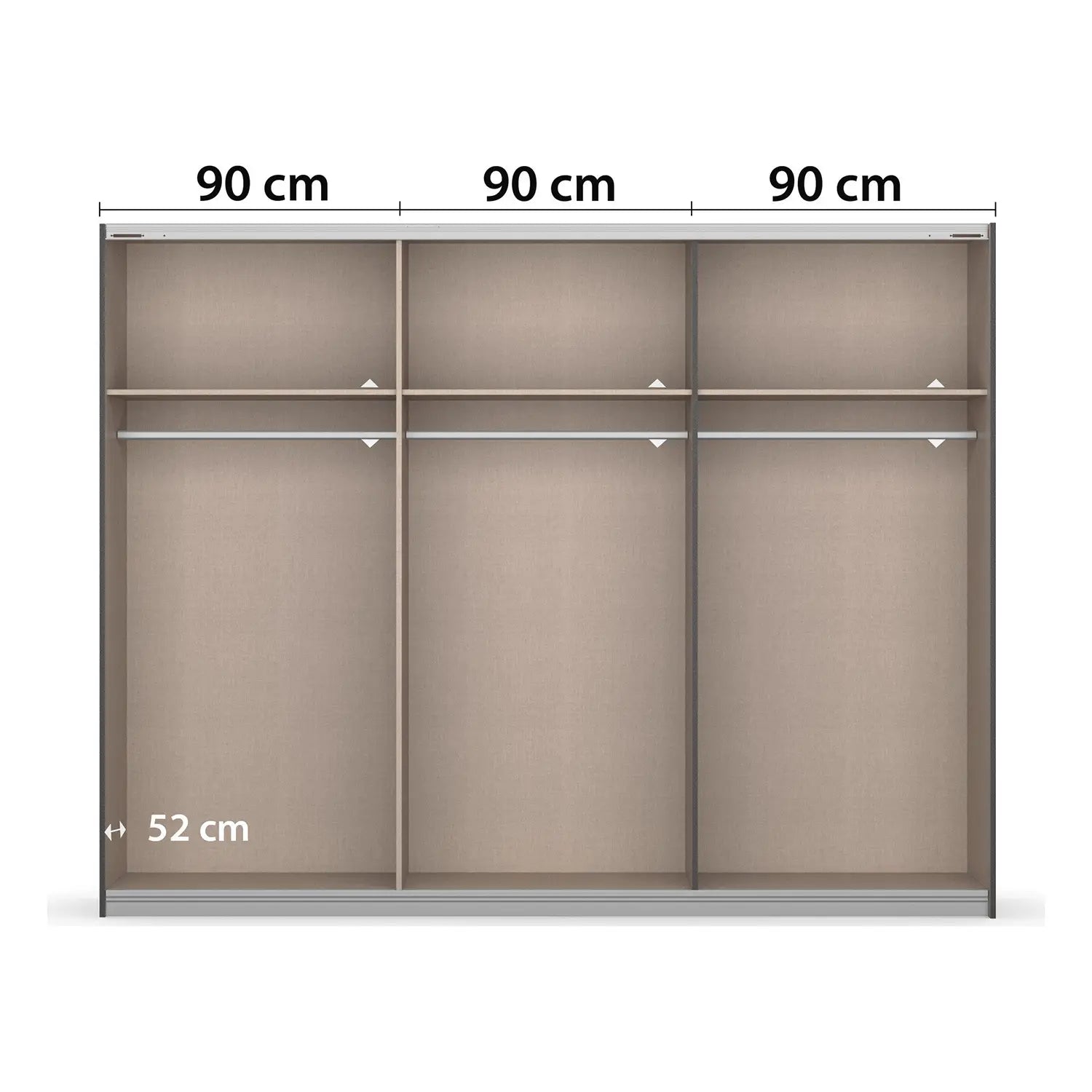 Arezzo Alpine White 3 Door Sliding Wardrobe With Integrated LED Lighting