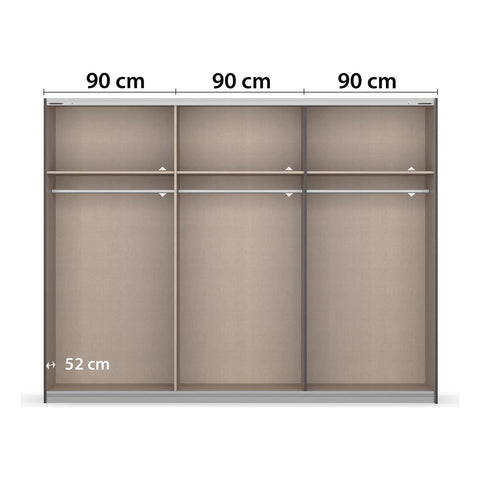 Arezzo Alpine White 3 Door Sliding Wardrobe With Integrated LED Lighting