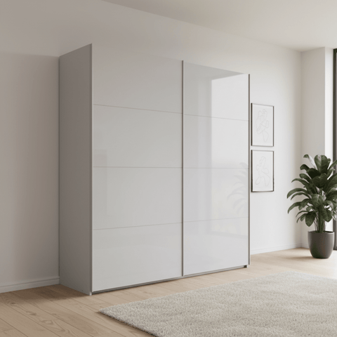 Rauch Forms Silk Grey Glass 2 Door Slider Wardrobe - Free Assembly