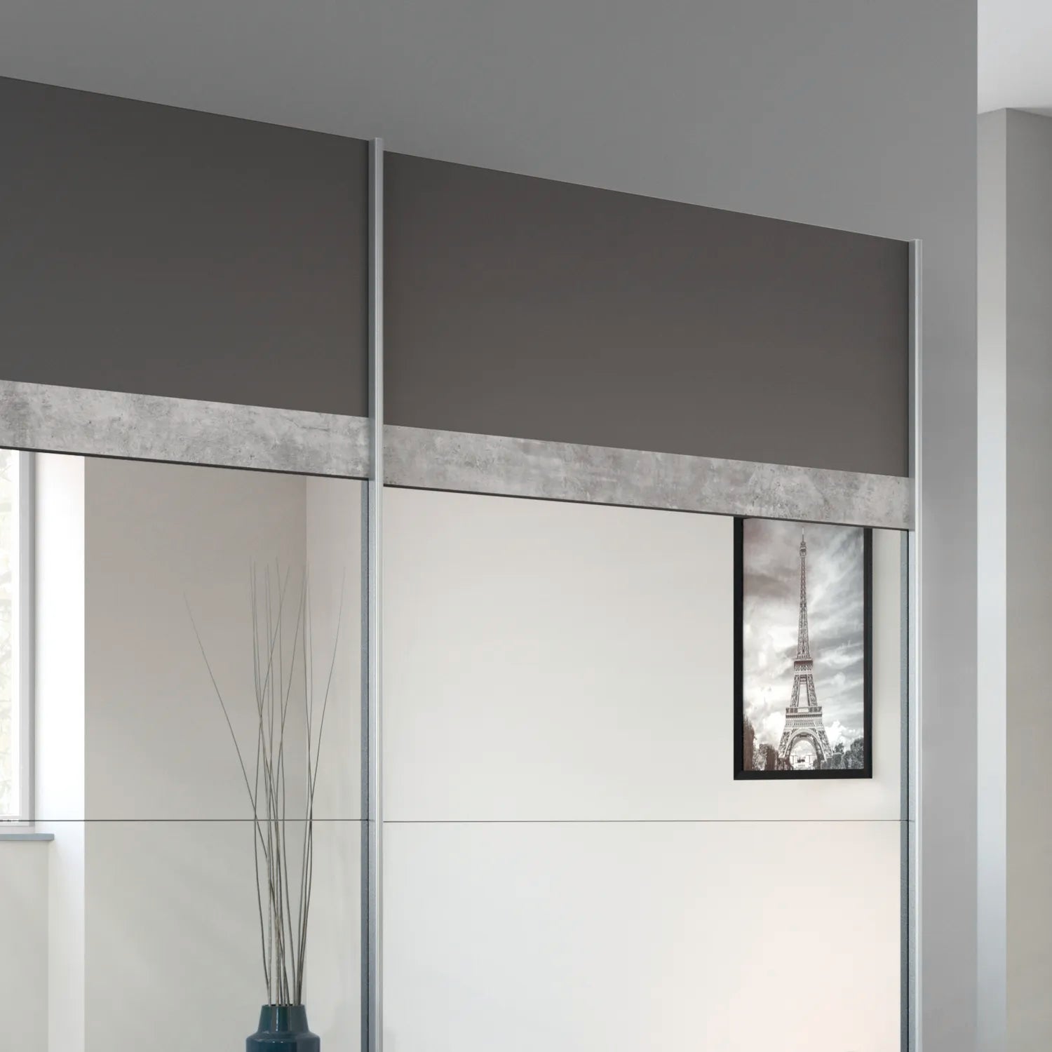 Penzberg 181cm Sliding Door Wardrobe with Mirror