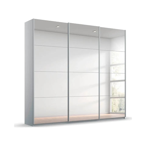 Rauch Prism Graphite 3 Door Full Mirror Sliding Wardrobe