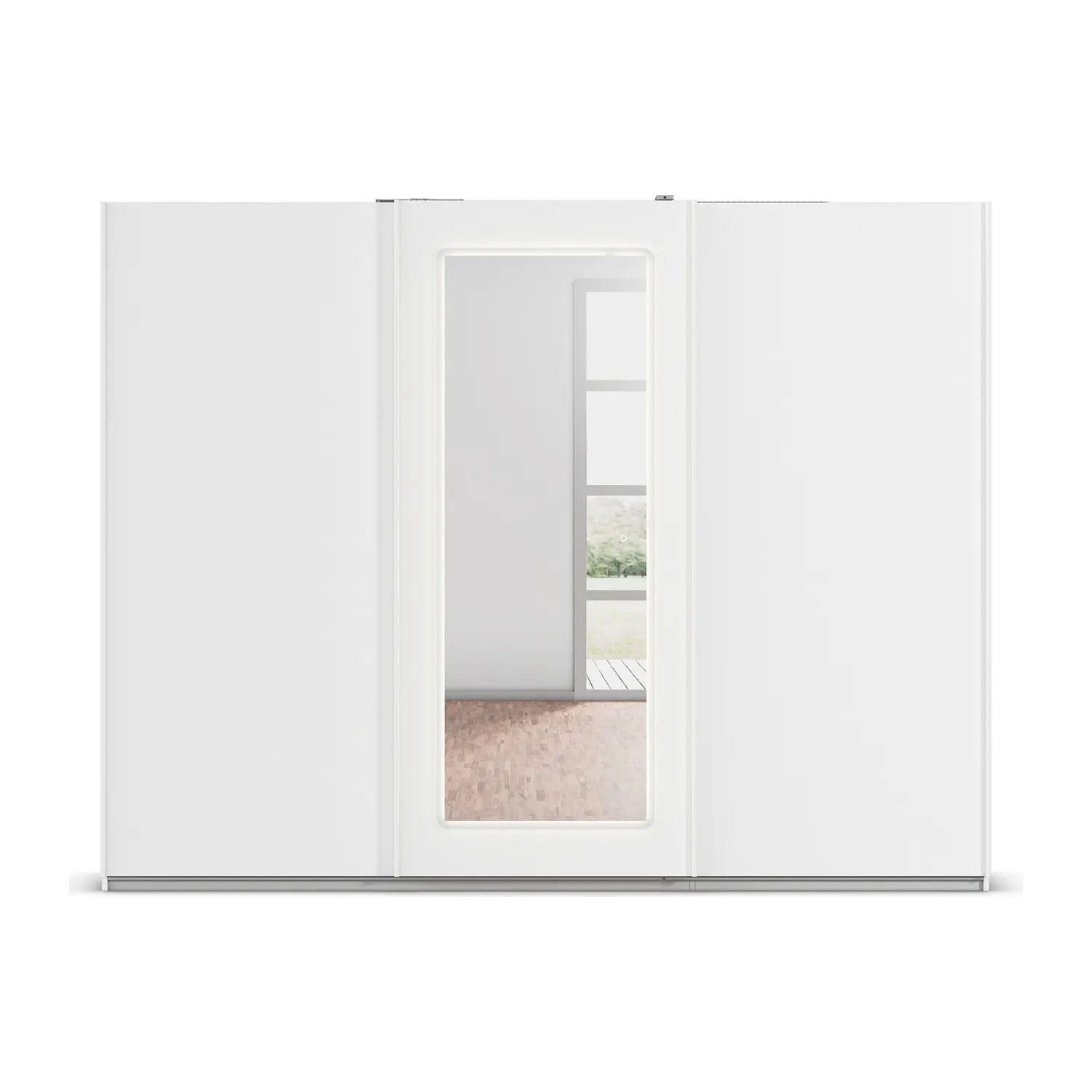 Serenity White Large 3 Door Sliding Wardrobe with Mirror & LED Light