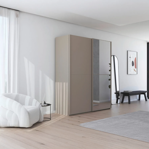 Supreme Duo Fango 2 Door Sliding Wardrobe with Mirror