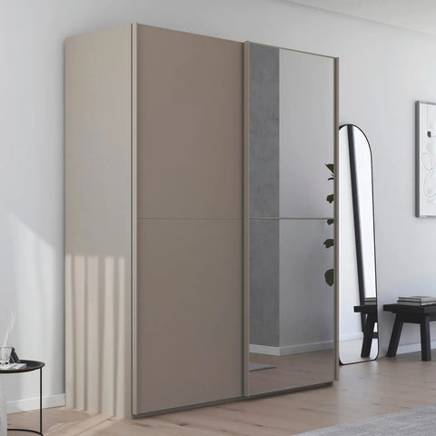 Supreme Duo Fango 2 Door Sliding Wardrobe with Mirror