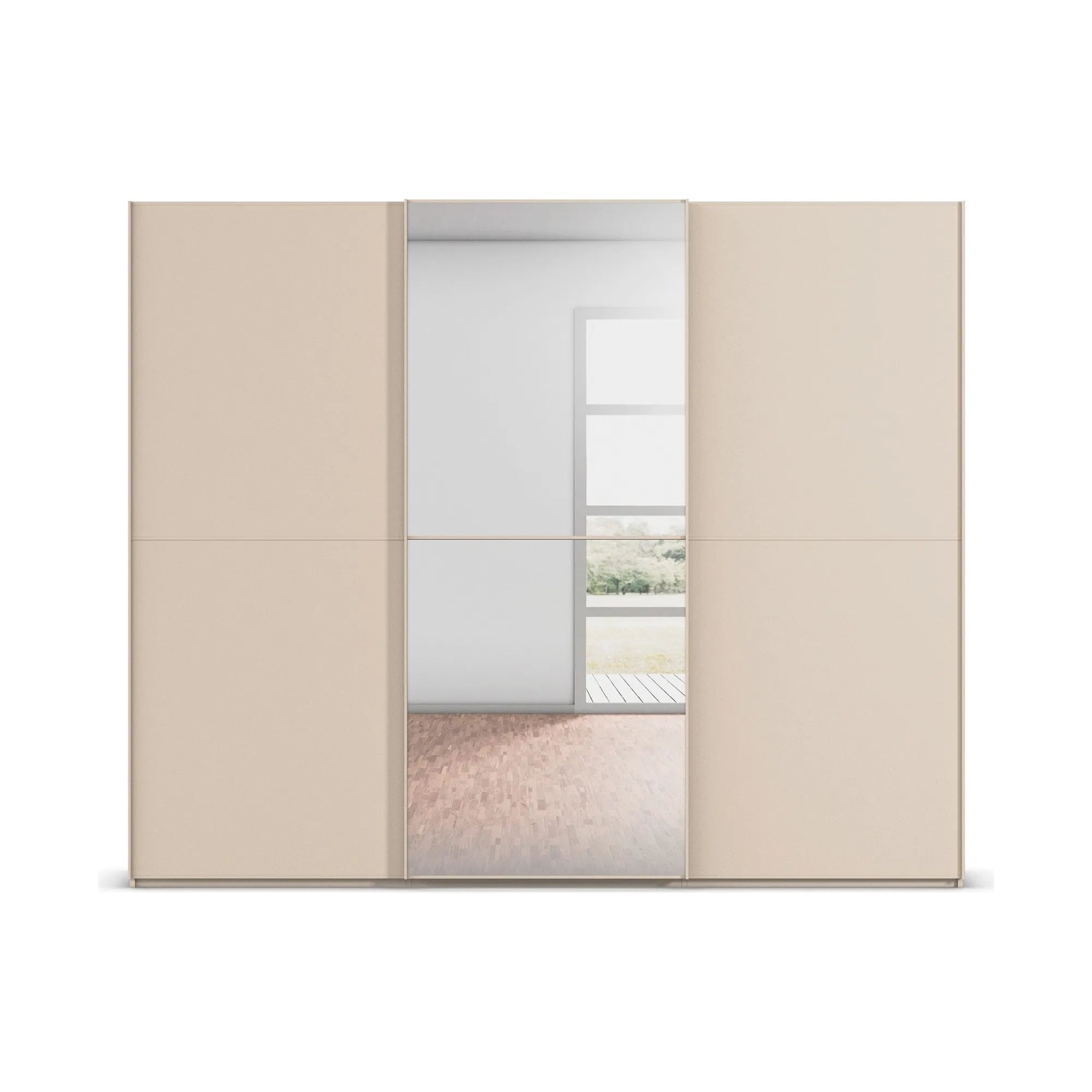 Supreme Duo Champagne Glass & Mirror 3 Door Sliding Door Wardrobe