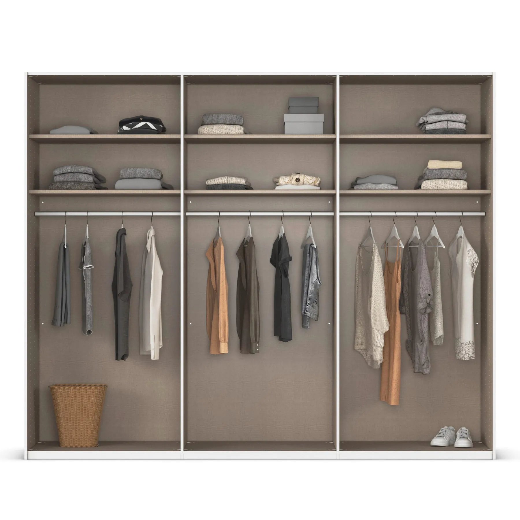 Supreme Duo Champagne Glass & Mirror 3 Door Sliding Door Wardrobe