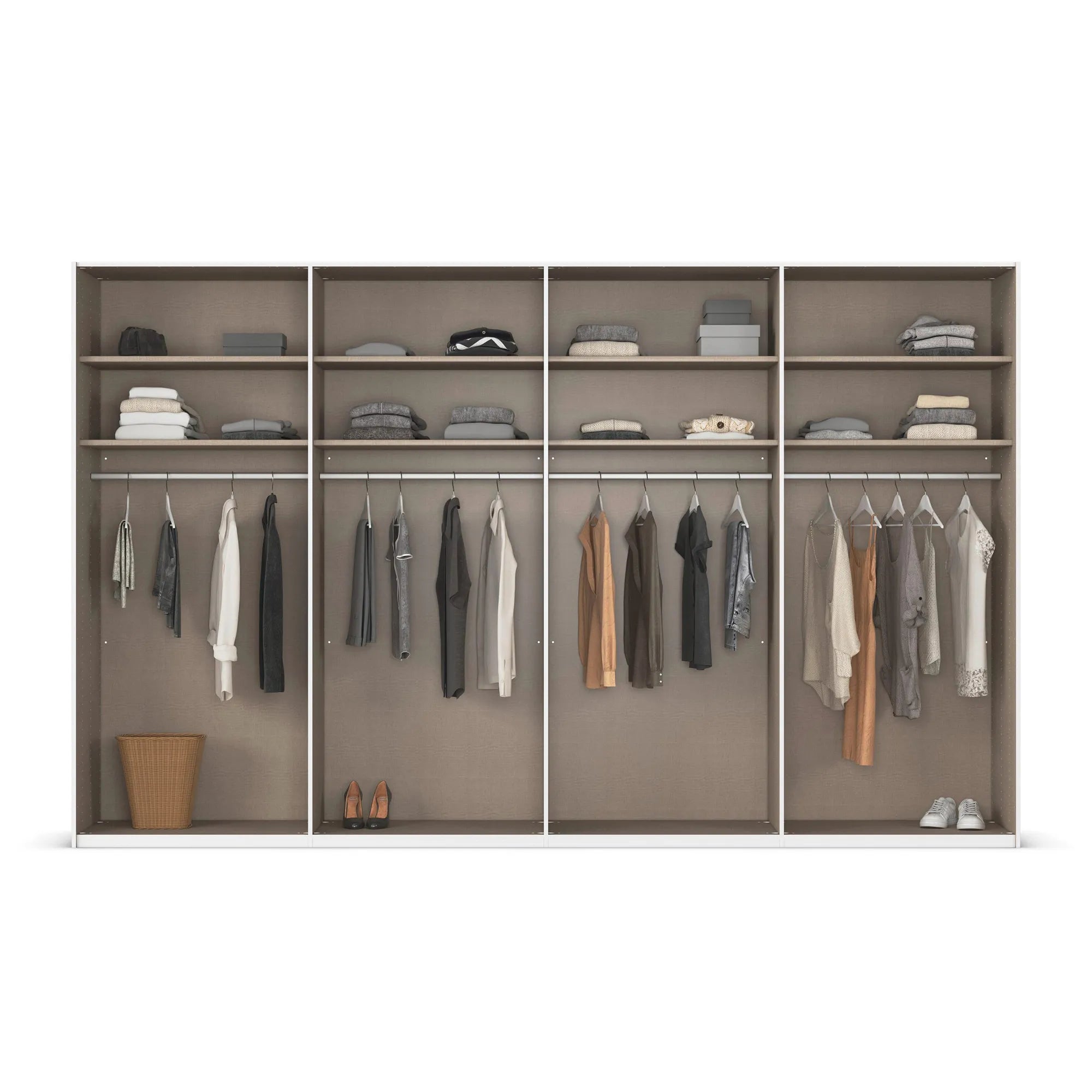 Supreme Duo Champagne Glass & Mirror 4 Door Sliding Door Wardrobe